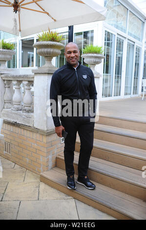 Les Ferdinand an Sopwell House St Albans gesehen, für ein Interview über seine Karriere. 03.06.19 Mit: Les Ferdinand, Wo: London, Großbritannien Wann: 03 Jun 2019 Credit: WENN.com Stockfoto