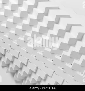 Grafischen Hintergrund mit parametrischen Würfel Struktur, Abstrakte weißen geometrischen Muster, 3D-Rendering illustration Stockfoto