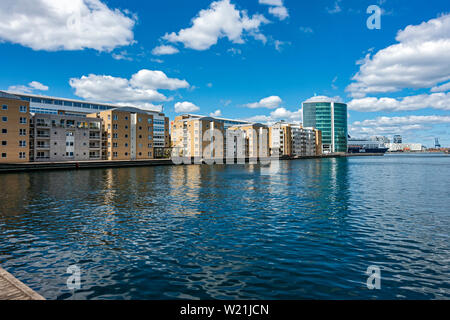 Wohnungen auf Midtermolen Langelinie Hafen von Kopenhagen Kopenhagen Dänemark Europa Stockfoto