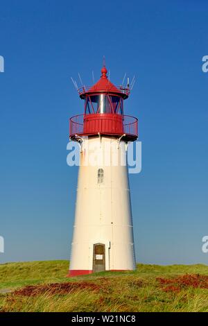 Leuchtturm List-West, Winkelstück, Sylt, Nordfriesische Inseln, Nordsee, Nordfriesland, Schleswig-Holstein, Deutschland Stockfoto