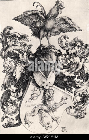 Albrecht Dürer - Mantel Arme Lion Hahn 1500 Stockfoto