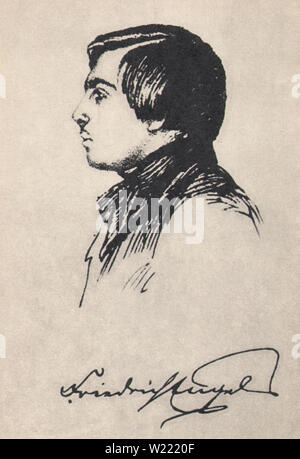 Friedrich Engels. 1839. Stockfoto