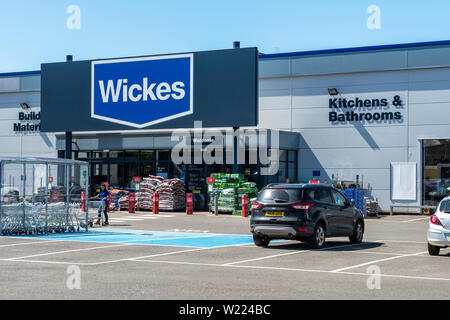 Wickes Baustoff Lieferanten (Handel und DIY) auf Stevenson Road in gorgi von Edinburgh, Schottland, Großbritannien Stockfoto