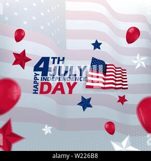 4. Juli happy Independence day Vector Template Design Stock Vektor