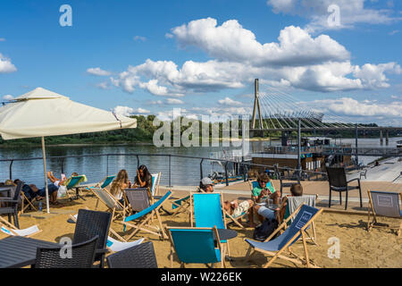Eine Beach Bar am Generała George' eine smitha Pattona in Warschau, Polen 2018. Stockfoto
