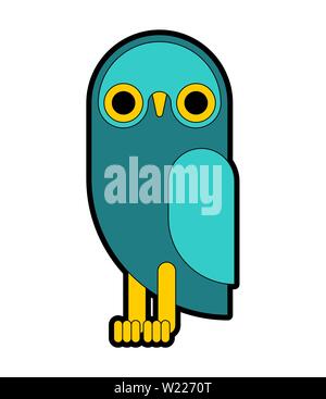 Eule Cartoon. Uhu flach. Vogel Vector Illustration Stock Vektor