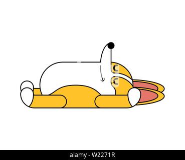 Corgi schlafen isoliert. schlafend kleiner Hund Cartoon. cute pet-Vektor illustration Stock Vektor