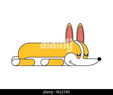 Corgi schlafen isoliert. schlafend kleiner Hund Cartoon. cute pet-Vektor illustration Stock Vektor