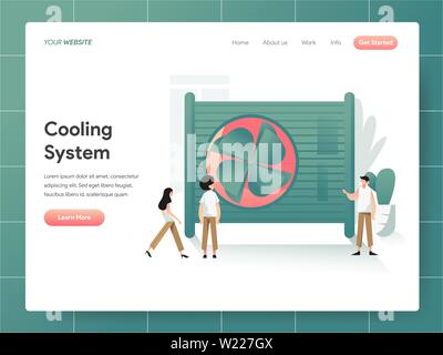 Kühlsystem Abbildung Konzept. Modernes Design Konzept der Webseite Design für die Website und mobile Website. Vector EPS Abbildung 10 Stock Vektor