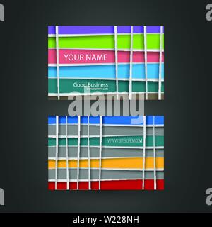 Abstrakt bunt Modern gestylt, Visitenkarte Vorlage kreatives Design, zurück und Front-Side - Illustration in frei editierbare Vektor-Format Stock Vektor