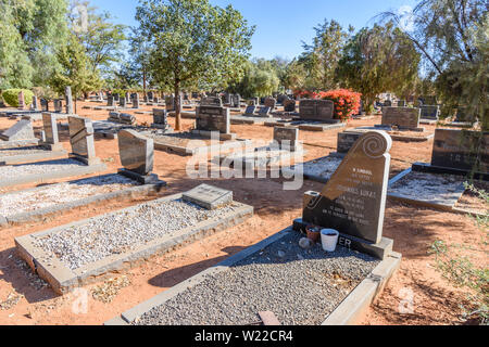 Grabsteine in einem deutschen Friedhof, Namibia Stockfoto