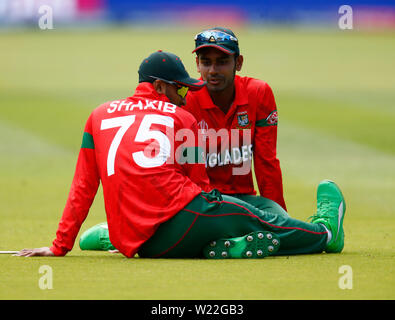 London, Großbritannien. 05. Juli, 2019. LONDON, England. Juli 05: Mehidy Hasan Miraz von Bangladesch während der ICC Cricket World Cup zwischen Pakinstan und Bangladesch am Boden des Herrn am 05. Juli 2019 in London, England. Credit: Aktion Foto Sport/Alamy leben Nachrichten Stockfoto