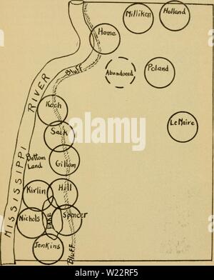 Archiv Bild ab Seite 108 von Dadant-maße System der Bienenzucht (1920). Dadant-maße System der Imkerei dadantsystemofbe 00 dada Jahr: 1920 DADAXT SYSTEM DER IMKEREI 93 sanken die Wasser. Polygonums oder Knoten Unkraut, (smartweed) vor allem der Sorte persicaria, auch als heartsease; Spanisch Nadeln oder bidens, auch als burr - ringelblumen; boneset und nu-merous andere niedrige Land pflanzen, gebildet, große Felder von bunten Farben, prächtigen goldenen Honig. Abb. 52. Karte der Dadant-maße Imkereien in 1919 Jeder Kreis hat einen Durchmesser von 4 km, Stockfoto