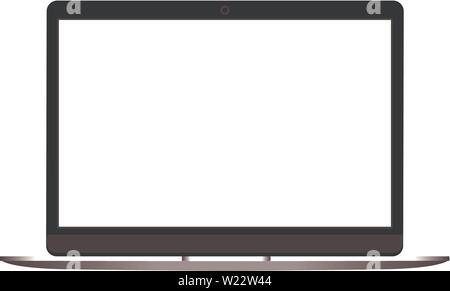 Laptop Computer Vorderseite. Realistisches Modell, Vektor mockup mit einem Bildschirm reinigen Stock Vektor
