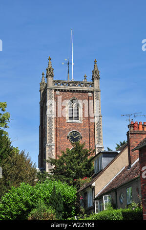 Die Pfarrkirche St. Peter, St. Peter Street, St Albans, Hertfordshire, England, UK Stockfoto