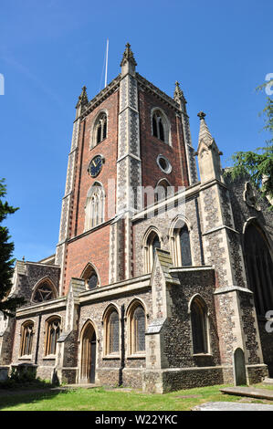 Die Pfarrkirche St. Peter, St. Peter Street, St Albans, Hertfordshire, England, UK Stockfoto