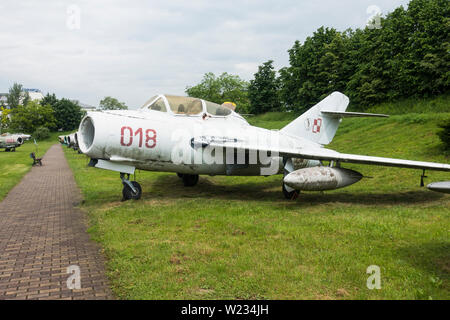 Sblim-2m Polish PZL Mielec WSK Jet Trainer. Krakow Aircraft Museum, Krakau, Polen, Europa. Stockfoto