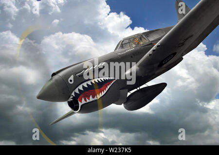 Curtiss P-40E Warhawk Flying Tigers Stockfoto