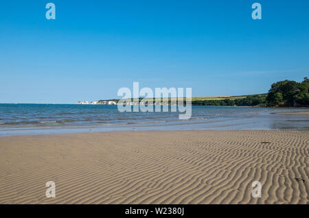 North Beach, North Bay mit Blick in Richtung Old Harry Rocks, auf der Isle of Purbeck, Dorset, Großbritannien Stockfoto