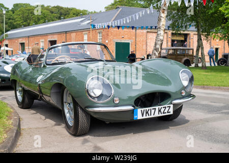 1957 Jaguar XKSS 2016 Werk bauen Auto in Bicester Heritage Center super Jagtfall. Bicester, Oxfordshire, England. Stockfoto