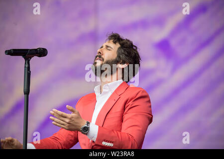 London, England. 5. Juli 2019. Josh Groban führt bei Barclaycard vorhanden Britische Sommerzeit am Hyde Park. Michael Tubi/Alamy leben Nachrichten Stockfoto