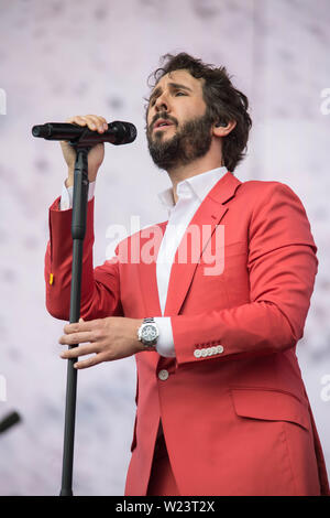 London, England. 5. Juli 2019. Josh Groban führt bei Barclaycard vorhanden Britische Sommerzeit am Hyde Park. Michael Tubi/Alamy leben Nachrichten Stockfoto