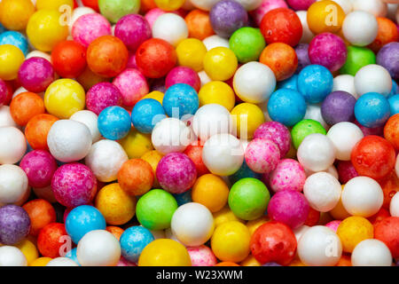 Bunte hellen Hintergrund, bunte Kugeln. Süße schönen Hintergrund candy Stockfoto