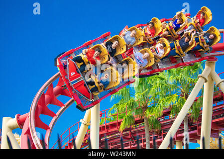 Hollywood Rip Ride Rockit. Achterbahn. Stockfoto