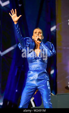 Celine Dion auf Britische Sommerzeit im Hyde Park, London. Stockfoto