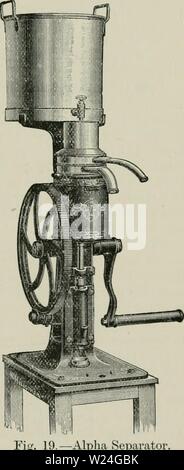 Archiv Bild ab Seite 240 der Molkerei Chemie ein praktisches Handbuch. Molkerei Chemie: ein praktisches Handbuch für Molkerei Chemiker und andere die Kontrolle über die Molkereien dairychemistrypr 00 reiche Jahr: 1899 Separatoren. 213; ein Unterschied von 2°F. manchmal bemerkt hat. Solche Separatoren sind ein offensichtlicher Nachteil. Trennzeichen öffnen - d. h., diejenigen, die keine Deckung haben - z. B. der Burmeister und Wain Maschinen (Abb. 18) - Genehmigung für ein gentestgesetz Kühlung der Creme, wegen der Strömung von Luft pro eingeführt; es ist keineswegs ungewöhnlich, zu finden, daß die Creme ist von 12° bis 20° F. kühler als die m Stockfoto