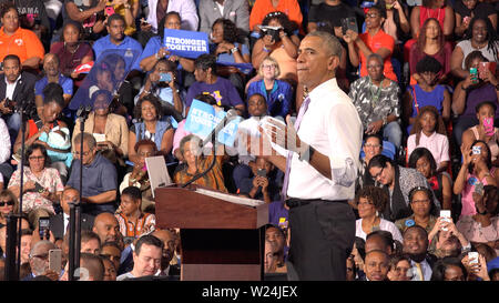 USA, Florida, 20. Oktober 2016: Präsident der USA Barack Obama Treffen mit Studenten von Florida Memorial University. Stockfoto