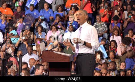 USA, Florida, 20. Oktober 2016: Präsident der USA Barack Obama Treffen mit Studenten von Florida Memorial University. Stockfoto