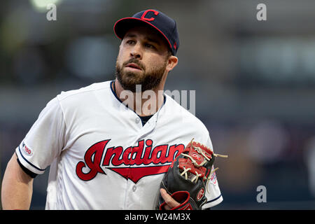 Cleveland, OH, USA. 16. Mai, 2019. Cleveland Indians zweiter Basisspieler Jason Kipnis (22), die in Aktion während eines Spiels zwischen den Baltimore Orioles und die Cleveland Indians am 16 Mai, 2019 am progressiven Feld in Cleveland, OH. Adam Lacy/CSM/Alamy leben Nachrichten Stockfoto