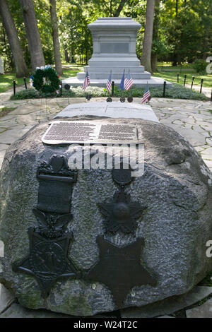 Das Grab von Rutherford B. Hayes und Lucy Hayes auf Spiegel Grove in Fremont, Ohio Stockfoto