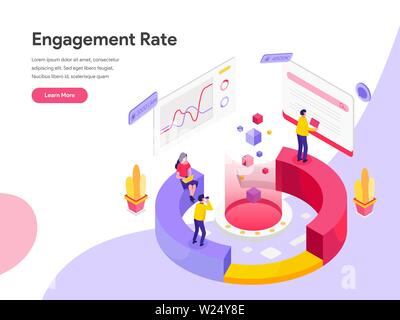 Landing Page Template der Einrückgeschwindigkeit isometrische Darstellung Konzept. Isometrische flache Design Konzept der Webseite Design für die Website und mobile websi Stock Vektor