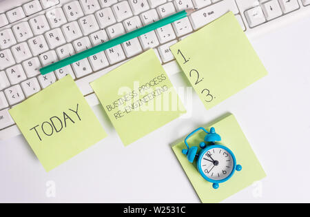 Schreiben Hinweis Übersicht Business Process Engineering. Business Konzept für die Analyse und das Design von Workflows Stockfoto