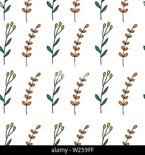 Nahtlose laub muster mit minimalistischem Stil Stock Vektor