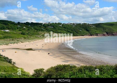 Süßwasser Osten Sandstrand Strand Wales Pembrokeshire Coast National Park Wales Cymru GROSSBRITANNIEN Stockfoto