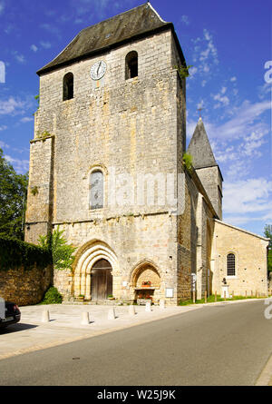 Romanische Abtei von Saint-cybard (1066), in Tourtoirac, Dordogne, Aquitaine, Frankreich. Stockfoto