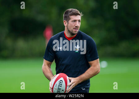 Hensol, Wales, UK. 6. Juli 2019. Justin Tipuric während Wales national Rugby Team Training bei Vale Resort vor einer Pre-Wm test-Serie. Credit: Mark Hawkins/Alamy leben Nachrichten Stockfoto