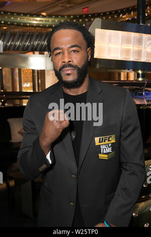 Las Vegas, NV, USA. 5. Juli, 2019. *** Haus AB *** Rashad Evans feiert seine Induktion in der UFC Hall Of Fame Electra Cocktail Lounge am Palazzon in Las Vegas, NV am 5. Juli 2019. Credit: BIP Photosy/Medien Punch/Alamy leben Nachrichten Stockfoto