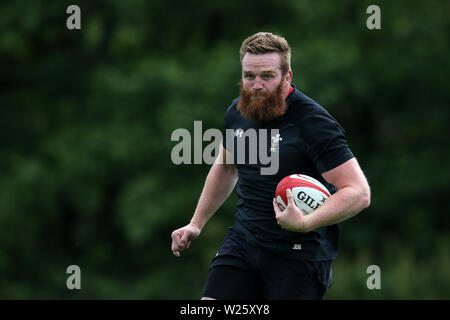 Cardiff, Wales, UK. 6. Juli, 2019. Jake Ball von Wales. Wales Rugby Team Training im Vale Resort Hensol, in der Nähe von Cardiff, South Wales am Samstag, den 6. Juli 2019. Die Gruppe vorbereiten für den Rugby World Cup 2019 in diesem Herbst pic sind von Andrew Obstgarten/Alamy leben Nachrichten Stockfoto