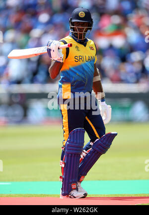 Sri Lanka's Angelo Mathews verlässt das Feld nach während der ICC Cricket World Cup Gruppenphase Spiel in Headingley Leeds entlassen. Stockfoto