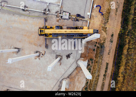 Luftbild der Baustelle. Stockfoto