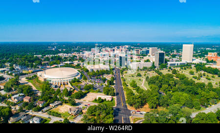 Downtown Greenville South Carolina Skyline Luftbild. Stockfoto