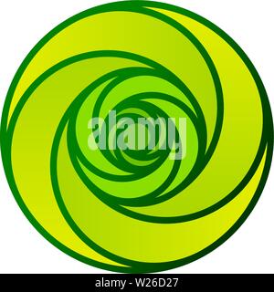 Vector Illustration. Rose Blume geometrische Symbol in grünen Farbtönen. Stock Vektor