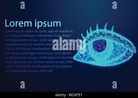 Auge, der menschlichen Anatomie, abstrakte Low Poly Wire frame Design, Vektor, Abbildung Stock Vektor