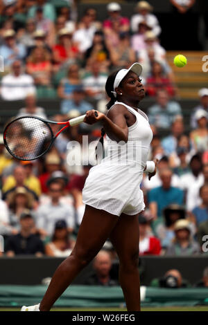 Wimbledon, 6. Juli 2019 - Sloane Stephens während ihrer dritten Runde Verlust an Johanna Konta von Großbritannien in Wimbledon. Quelle: Adam Stoltman/Alamy leben Nachrichten Stockfoto