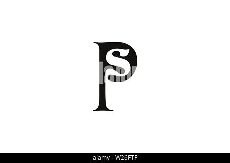 Buchstabe P S Logo Designs Inspiration isoliert auf weißem Hintergrund Stock Vektor