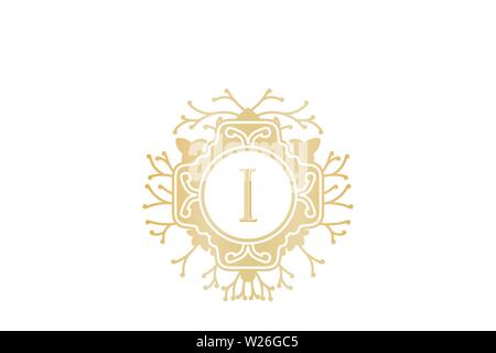 Erste I, Hochzeit boutique Logo Designs Inspiration isoliert auf weißem Hintergrund Stock Vektor